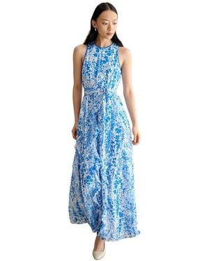 Hobbs Taryn Floral Ruffle Maxi Dress - Blue