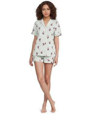 Lands' End Cotton Poplin 2 Piece Pajama Set - White