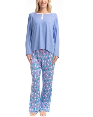 GOODNIGHT KISS Cherry Merry Henley Pj Set - Blue