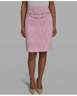 KARL LAGERFELD Woven Pencil Skirt - Pink