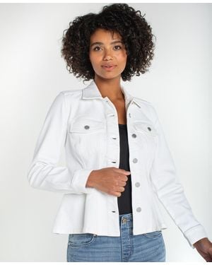 Liverpool Los Angeles Fit And Flare Trucker Denim Collar Jacket - White
