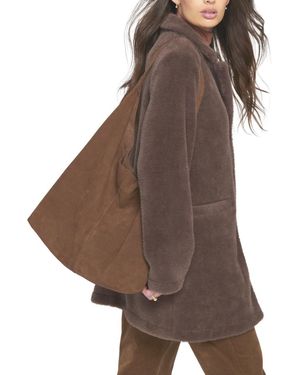 Elle Collection Faux Suede Slouch Bag Totes - Brown