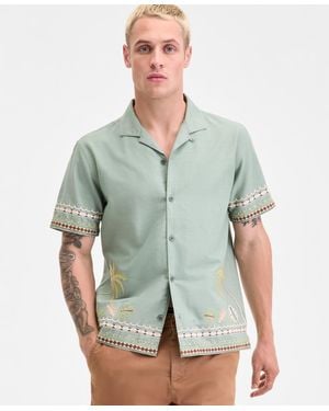 Sun & Stone Sun + Stone Embroidered Palm Shirt - Green