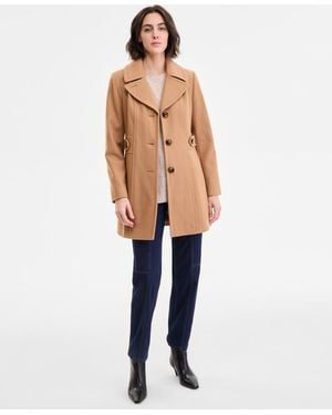 Anne Klein Single-breasted Notched-collar Peacoat - Natural