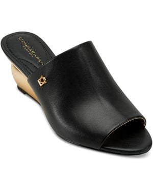 Donna Karan Donna Slide Wedge Sandals - Black