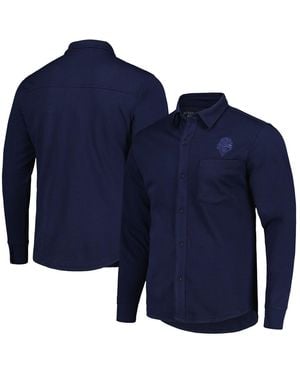 Antigua Seattle Sounders Fc Streamer Diamond Button-up Shacket - Blue