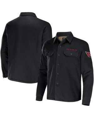 Fanatics Nfl X Darius Rucker Collection By Arizona Cardinals Canvas Button-up Shirt Jacket - Black