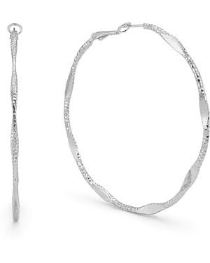 And Now This 18k Gold Plated Or Plated Hoop Earring - White