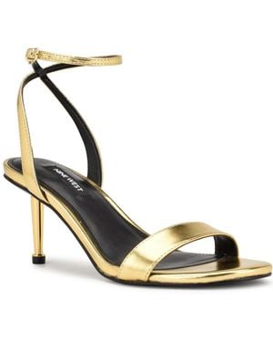 Nine West Anny Ankle Strap Stiletto Sandals - Metallic