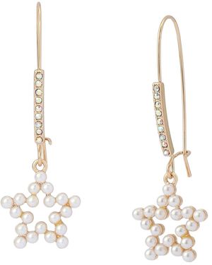 Betsey Johnson Faux Stone Celestial Soiree Cultivated-pearl Dangle Earrings - White