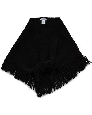 Steve Madden Fringe Marled Triangle Scarf - Black