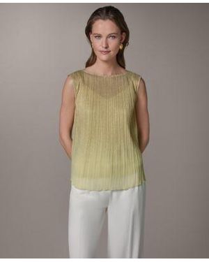 Donna Karan Pleated Boat Neck Top - Green