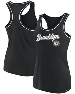 Fanatics Brooklyn Nets Wordmark Logo Racerback Tank Top - Black