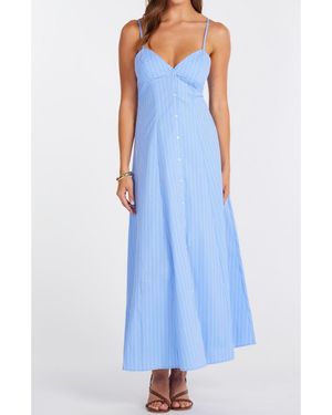 Bishop + Young Bishop + Young Bishop + Young Adria Poplin Button Front Dress - Blue
