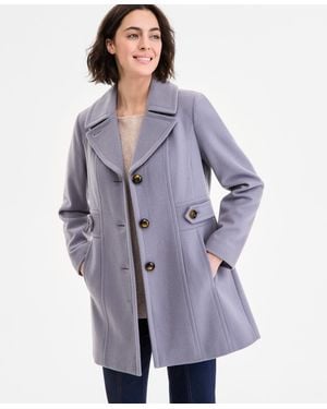 Anne Klein Single-breasted Notched-collar Peacoat - Blue