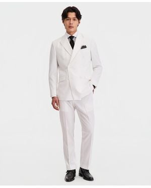 Kenneth Cole Double-breasted Slim-fit 2-piece Suit - White