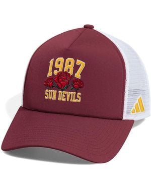 adidas Arizona State Sun Devils Roses Devils Foam Front Trucker Adjustable Hat - Red