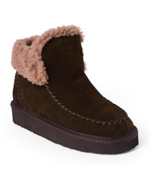 Minnetonka Chandra Suede Berber Lined Ankle Boots - Brown