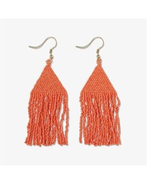 INK+ALLOY Lexie Solid Beaded Fringe Earrings - Red