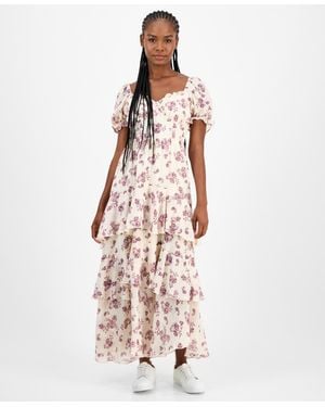 And Now This Lace-trim Babydoll Maxi Dress - Pink