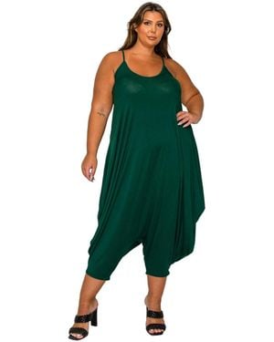 L I V D Plus Size Quinn Pocket Jumpsuit - Green