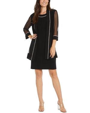 R & M Richards Petite Rhinestone-trim Jacket & Sheath Dress - Black