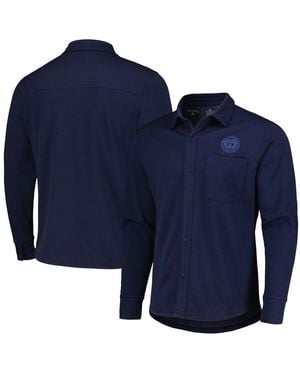 Antigua Philadelphia Union Streamer Diamond Button-up Shacket - Blue