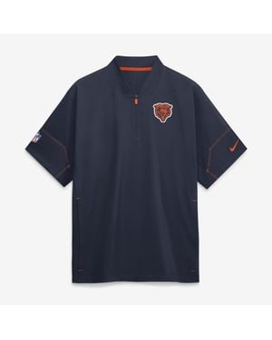 Nike Chicago Bears Sideline Short Sleeve Quarter-zip Coaches Jacket - Blue