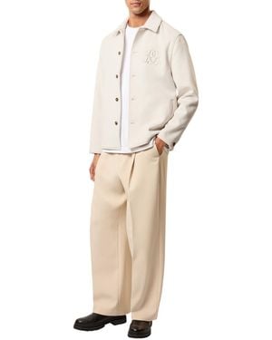 Reiss Champ Relaxed-fit Wool-blend Monogram Jacket - Natural