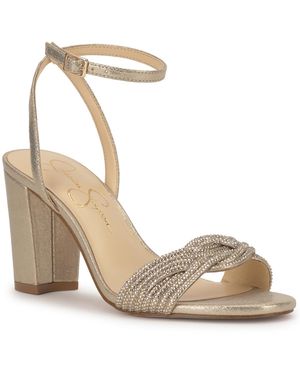 Jessica Simpson Sienea Rhinestone Knot Dress Sandals - Metallic