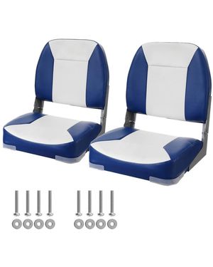 SUGIFT Low Back Folding Fishing Boat Seat 2 Pack - Blue