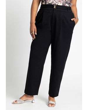 Eloquii Ankle Pant With Belt - Black