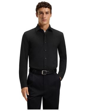 BOSS Boss By Stretch Cotton Slim-fit Dress Shirt - Black