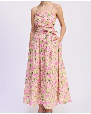 En Saison Arya Straight Neck Maxi Dress - Pink