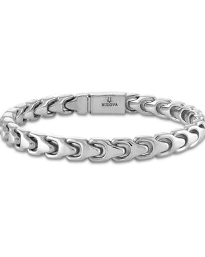 Bulova Stainless Steel Link Bracelet - Metallic