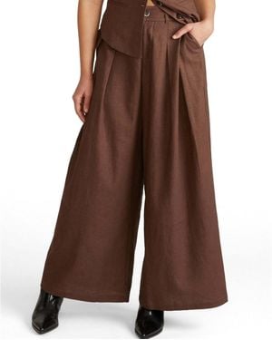 UNIVERSAL STANDARD Plus Size Palais Stretch Linen Wide Leg Pant - Brown