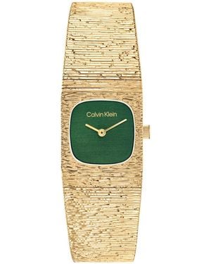 Calvin Klein Sophisticated Square Gold-tone Stainless Steel Bracelet Watch 20mm - Metallic