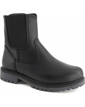 Forastero Low Leather Round-toe Lug-sole Boots - Black