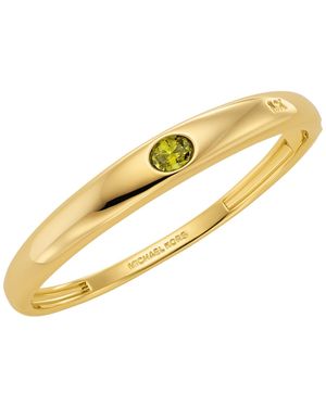 Michael Kors Gold-tone Oval Stone Bangle Bracelet - Metallic