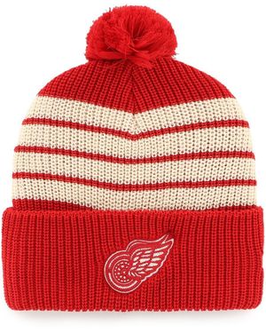 '47 Detroit Wings Old Time Hockey Barn Cuffed Knit Hat - Red