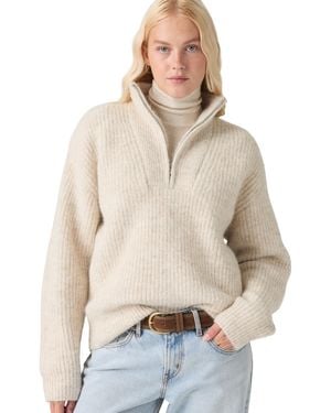 Levi's Ava Cable-knit Quarter-zip Sweater - Natural