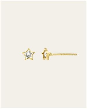 Zoe Lev 14k Gold Tiny Diamond Star Stud Earrings - Natural