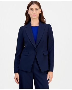 Tahari Single-button Peak-lapel Blazer - Blue