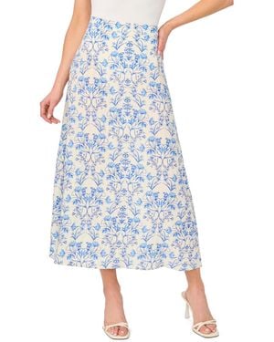 Cece Center Seam Printed Skirt - Blue