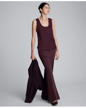 Kenneth Cole Luxe Twill Flare Leg Pant - Purple