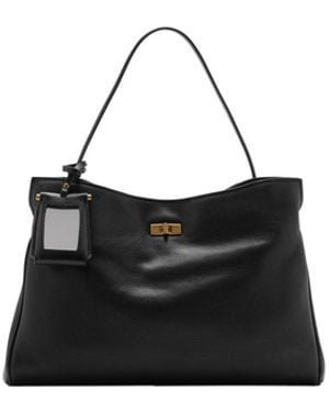 Mango Selection Faux-leather Mirror Charm Shoulder Bag - Black