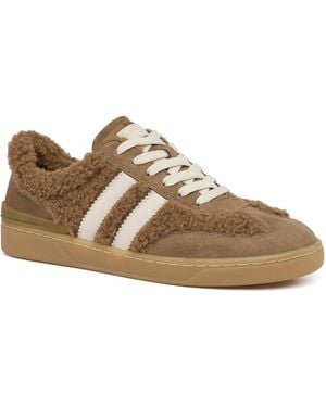 J/Slides Harriet Suede Memory Foam Sneakers - Brown