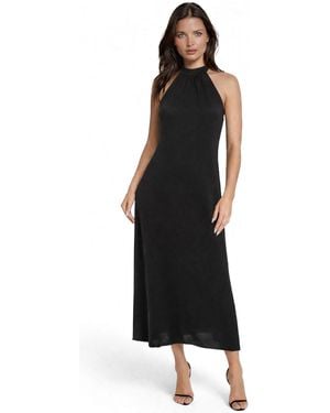 chaps black and white dress Bebe Women's Square Neck Maxi Dress with Rhinestones, Black, XL