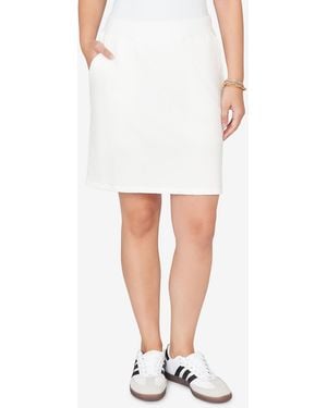 Ruby Rd. Petite French Terry Pull-on Skort - White