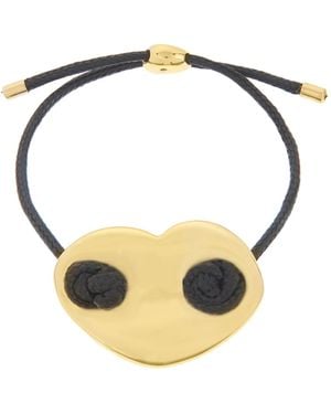 Steve Madden Black Statement Mariner Heart Friendship Bracelet - Metallic